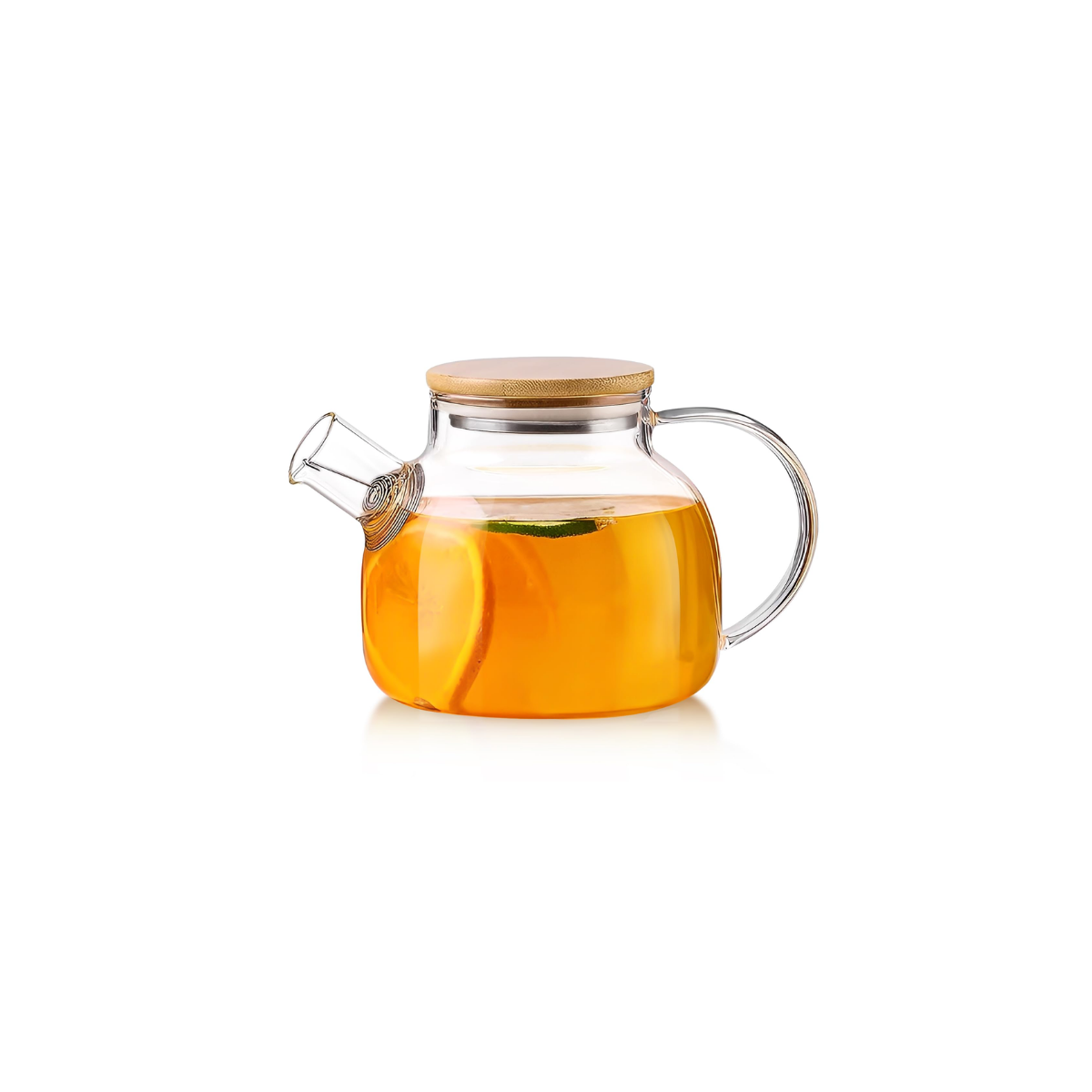 Tetera de Vidrio y Bambú 13 x 13 cm