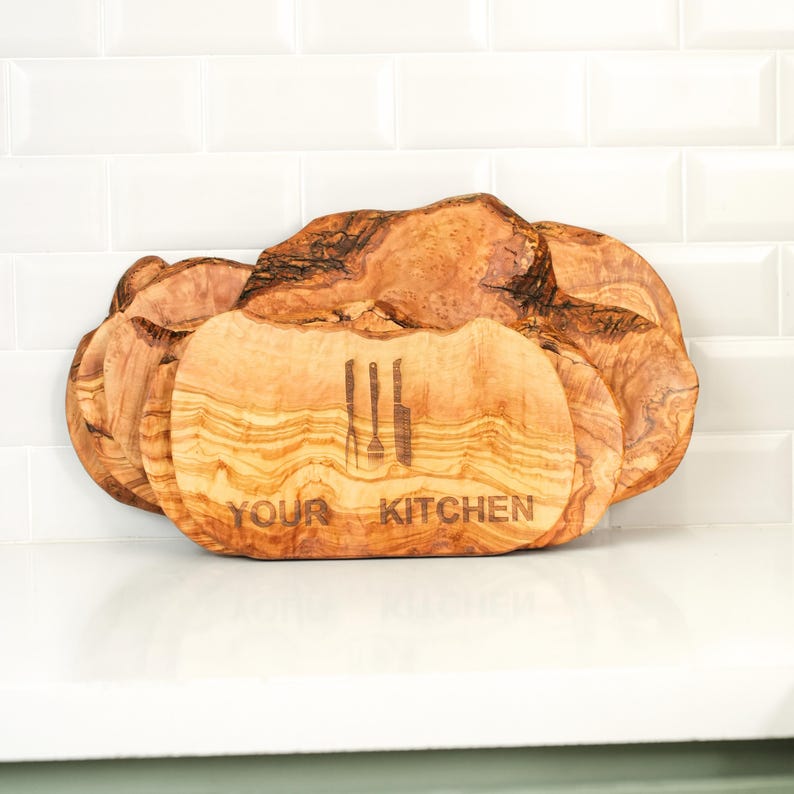 Personalized Olive Wood Cutting Board ? Custom Engraved Gift ? Handmade Charcuterie Board ? Wedding, Housewarming, Anniversary