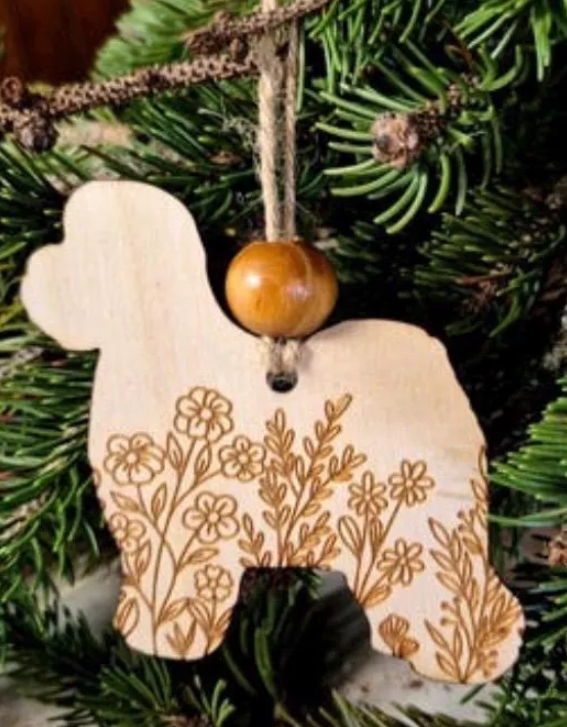 Old English Sheepdog - Wooden Ornament