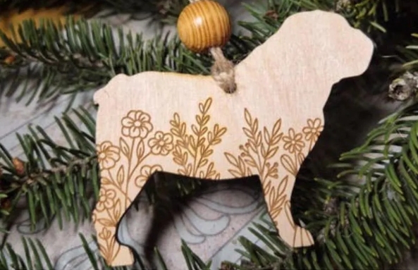 Bulldog - Wooden Ornament