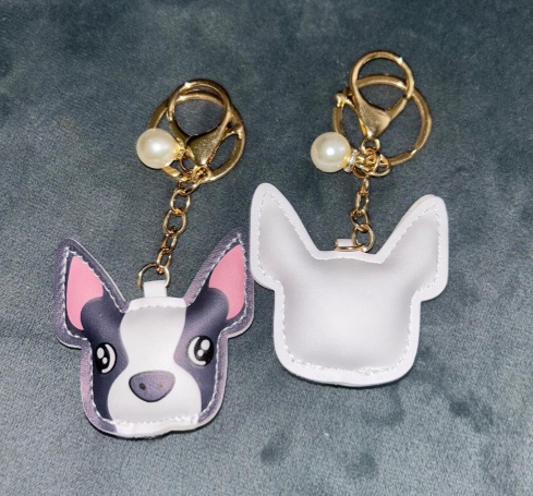 Leather Boston Terrier Keychain