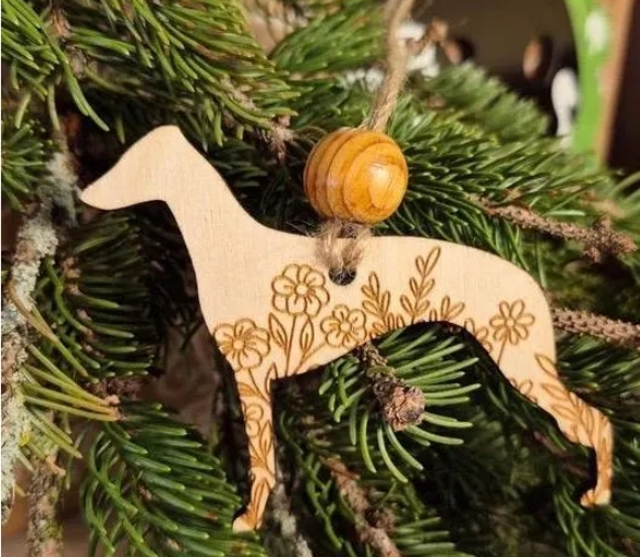 Whippet - Wooden Ornament