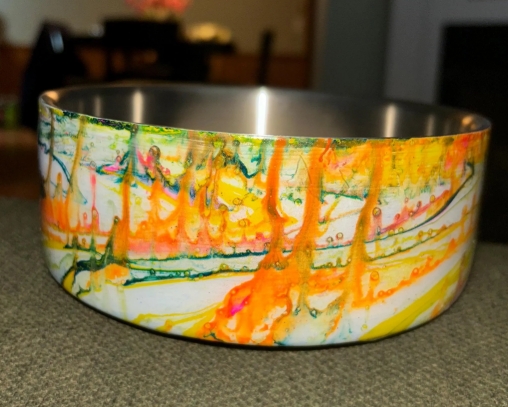 4 cup (32oz) Stainless Steel Double Wall Insulated Slow Feeder Dog Bowl