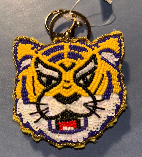 Beaded Tiger Keychain