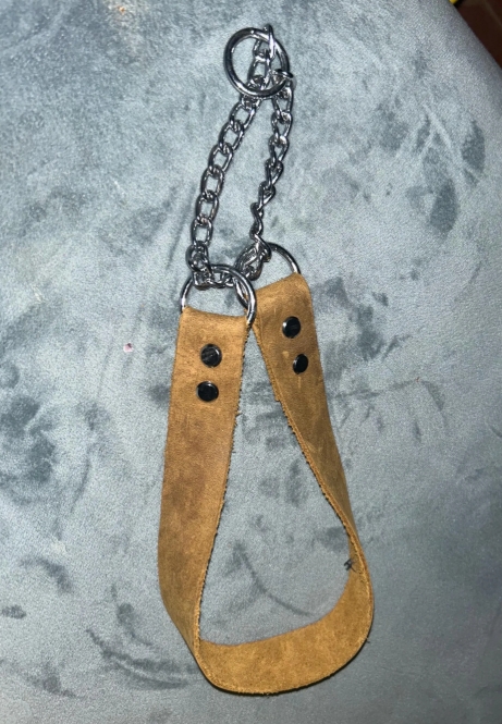 Leather Martingale Collar with Chain