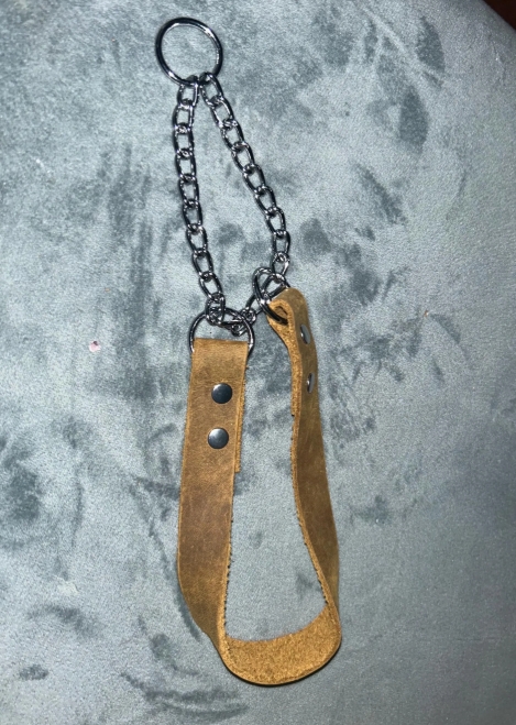 Leather Martingale Collar with Chain
