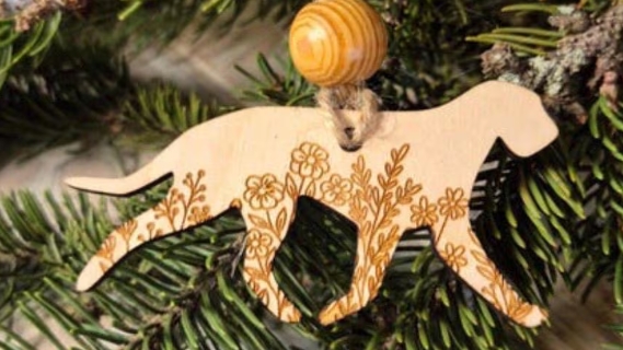 Irish Wolfhound - Wooden Ornament