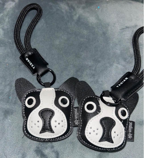 Leather French Bulldog Keychain