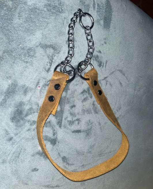 Leather Martingale Collar with Chain