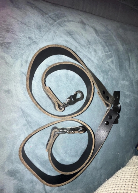 Leather Coupler/Dog Lead Splitter - Walk 2 Dogs at One Time