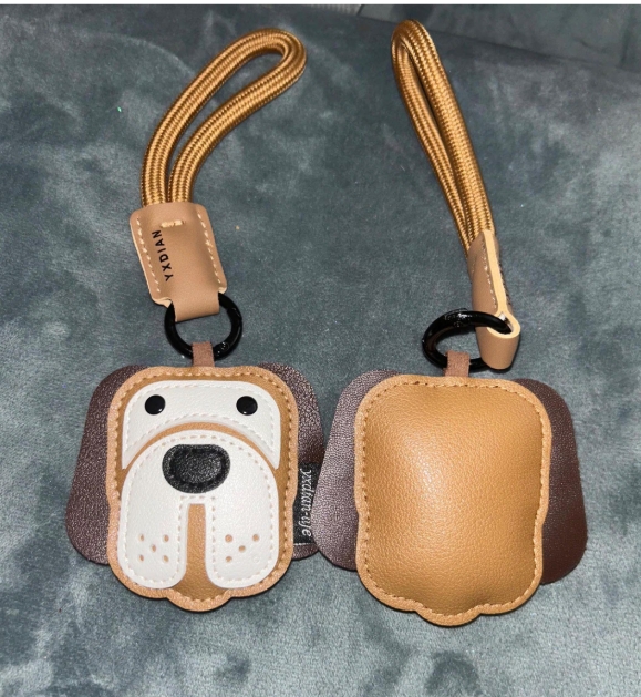 Leather Beagle/Hound Dog/Basset Keychain