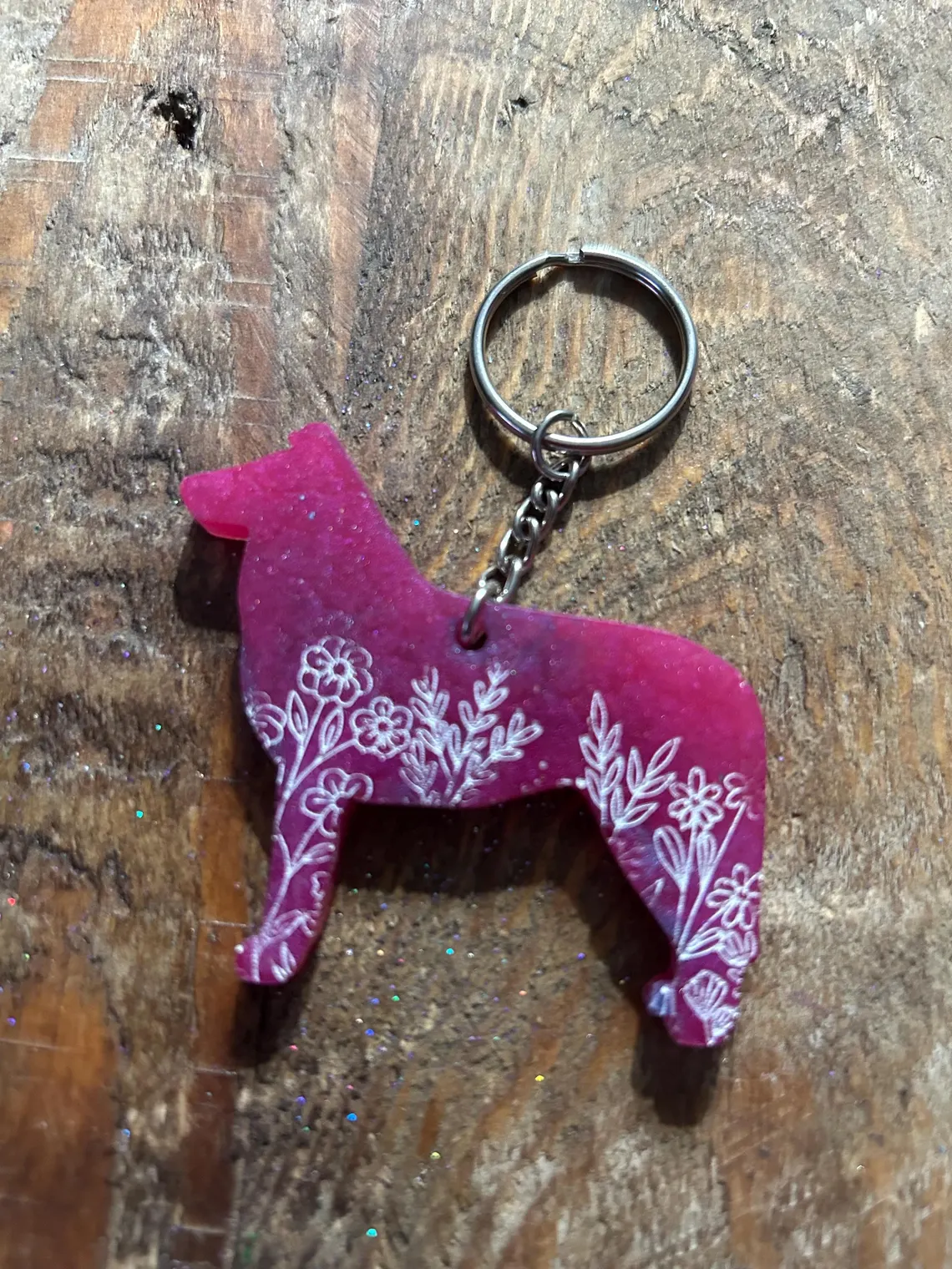 Smooth Collie Epoxy Resin Keychain