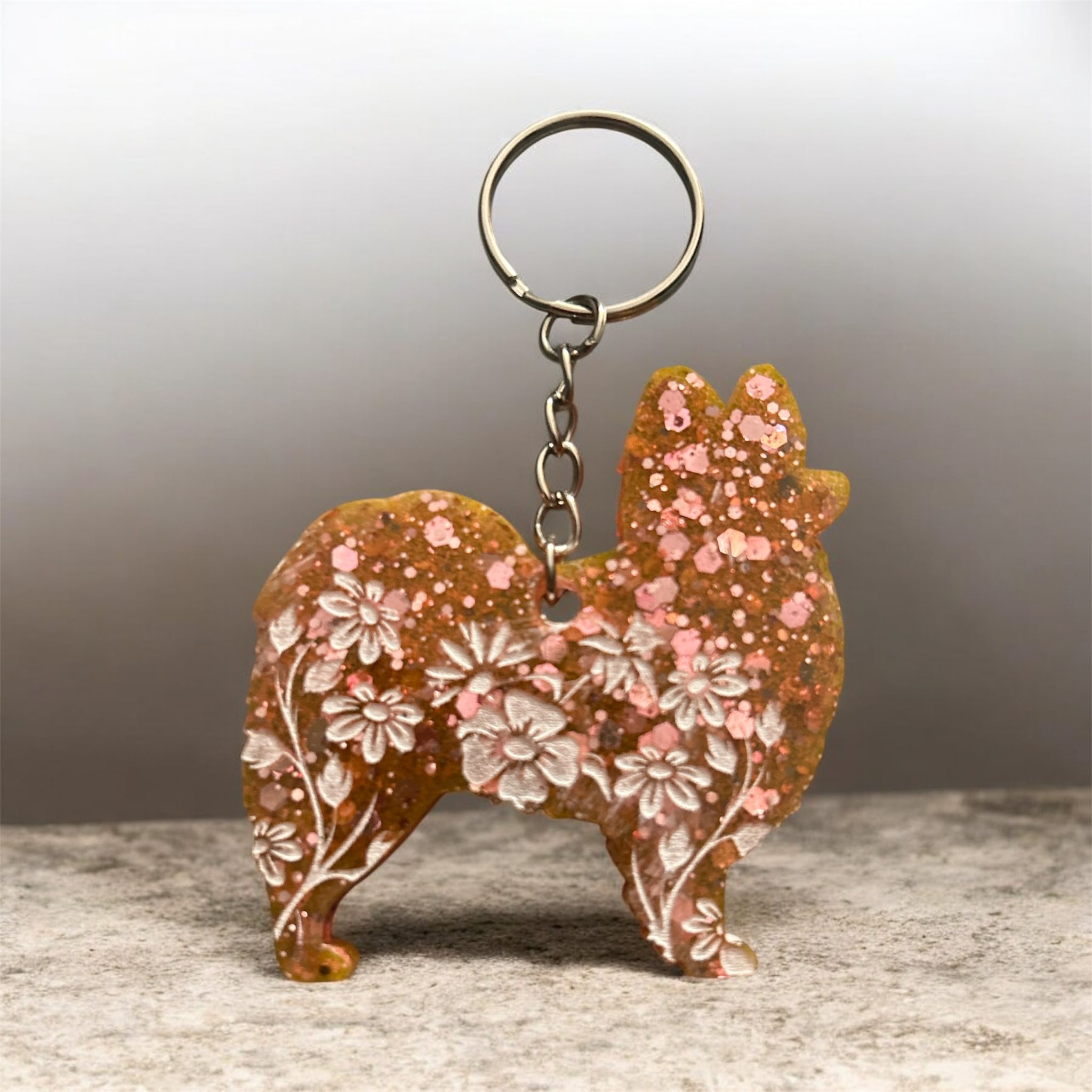 Papillon Epoxy Resin Keychain