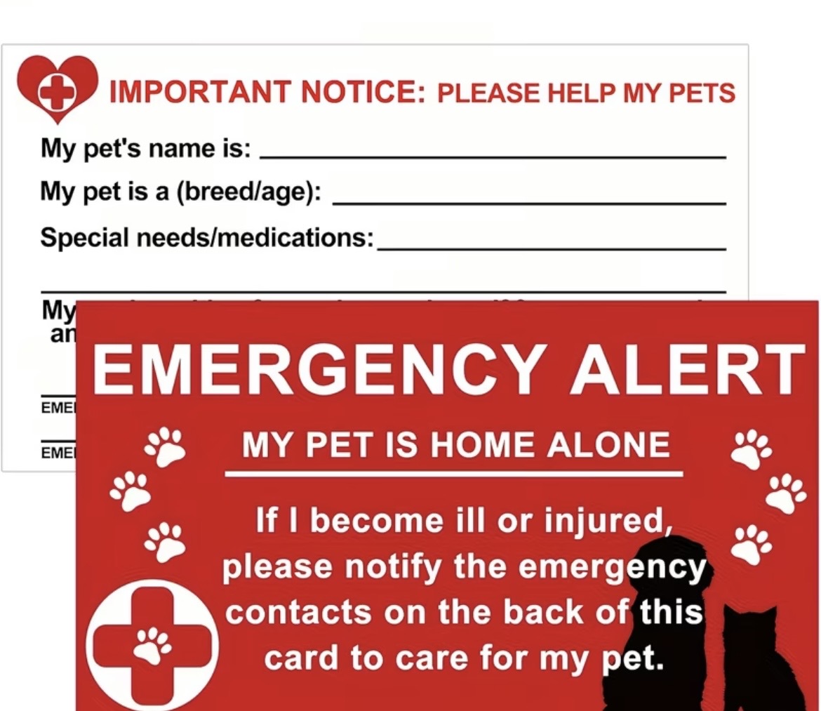Pet Emergency Wallet Card