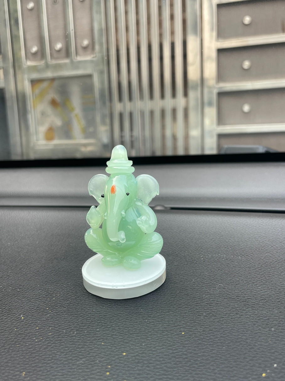 Jade Green Ganesha Idol