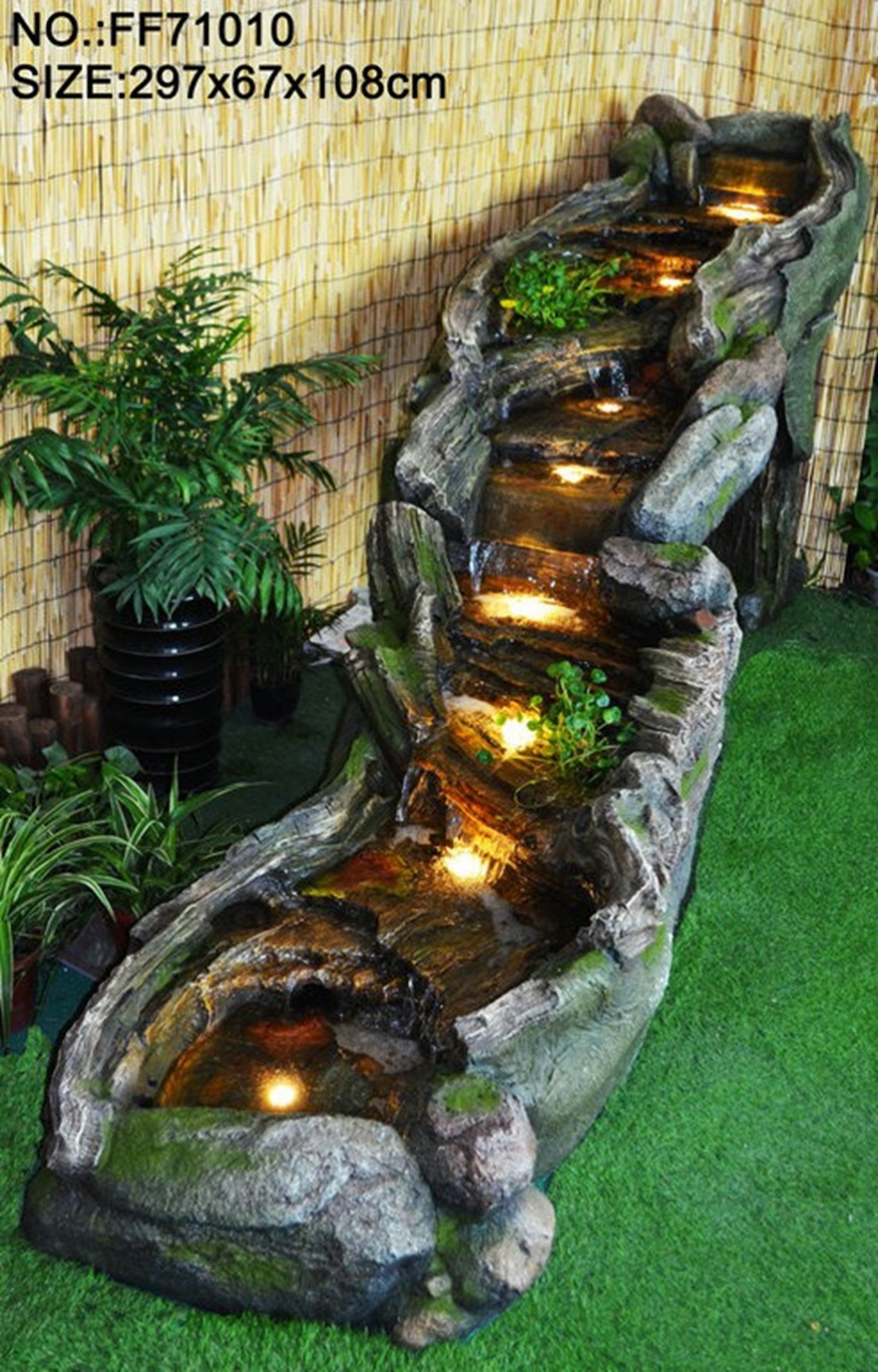 LED Rock Cascade Fountain