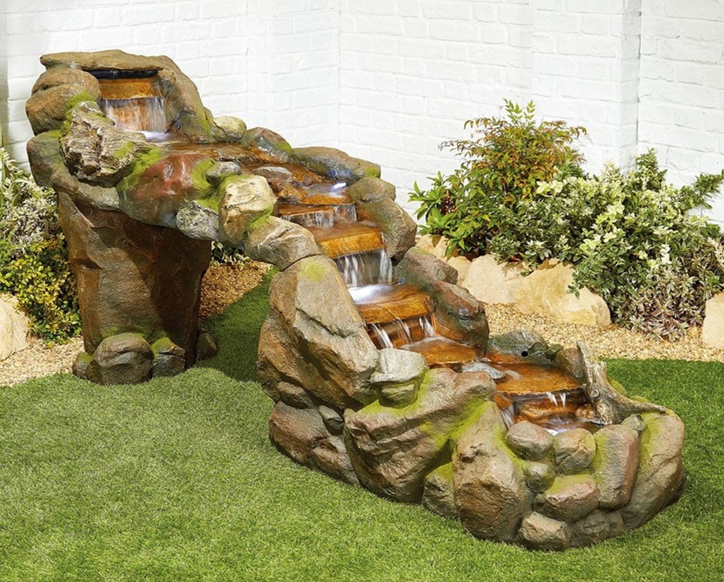 Cascading Garden Rock Fountain