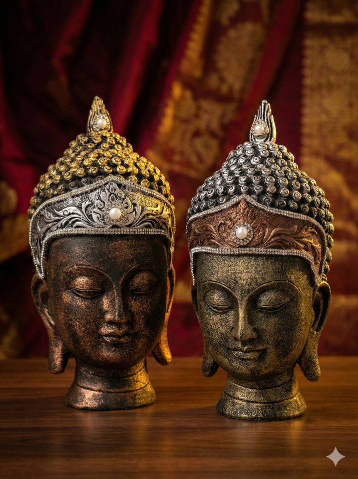 Antique Buddha Head Sculptures