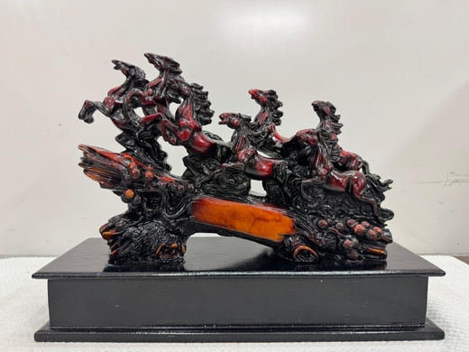 Handcrafted Horse Chariot Sculpture