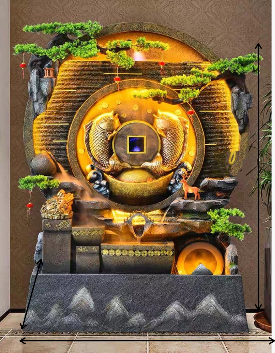 Golden Serenity Feng Shui Water Fountain