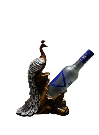 Peacock-Themed Wine Bottle Holder