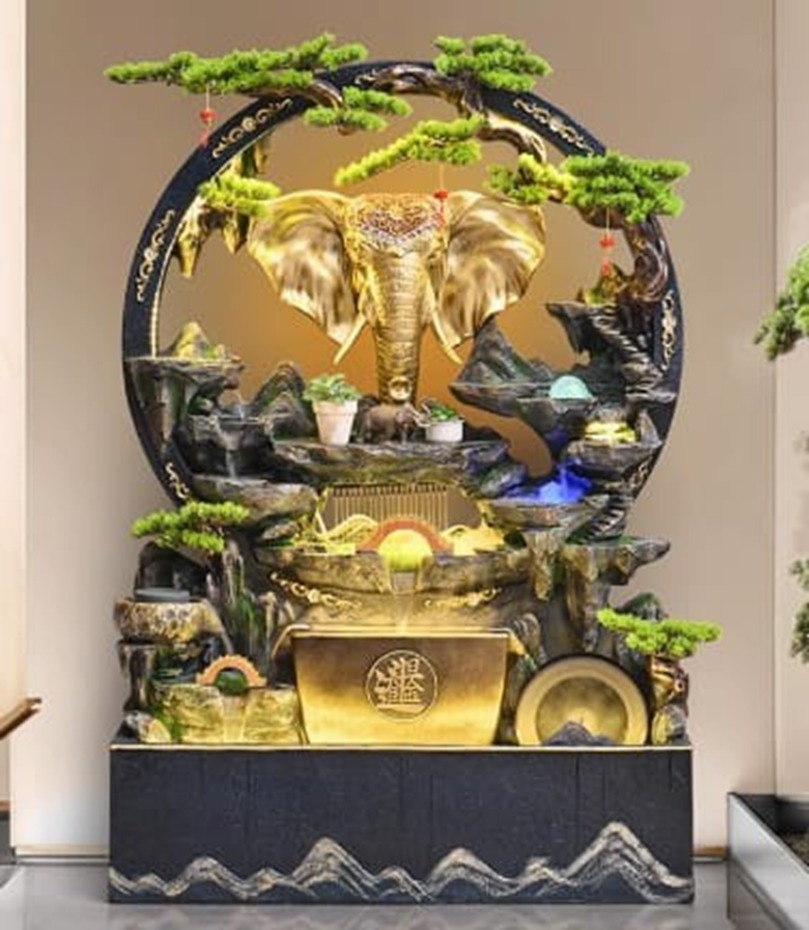 Golden Elephant Indoor Fountain