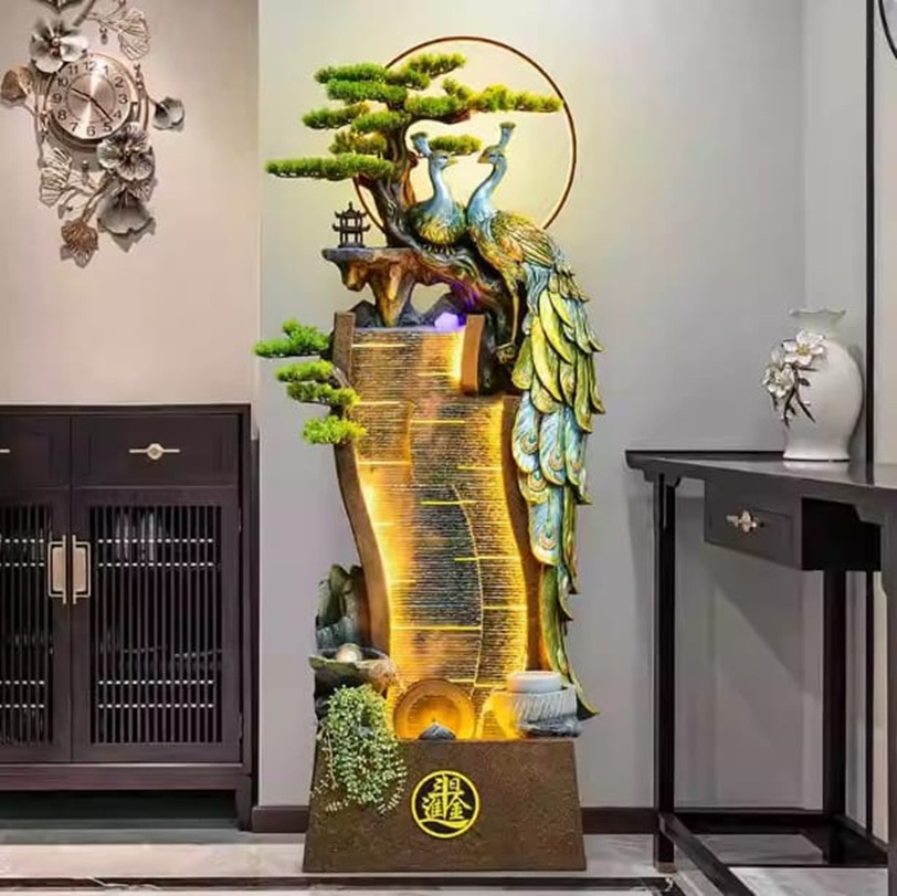 Elegant Peacock Decor Fountain
