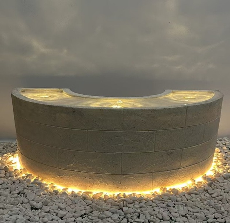 Contemporary Half-Moon Water Fountain