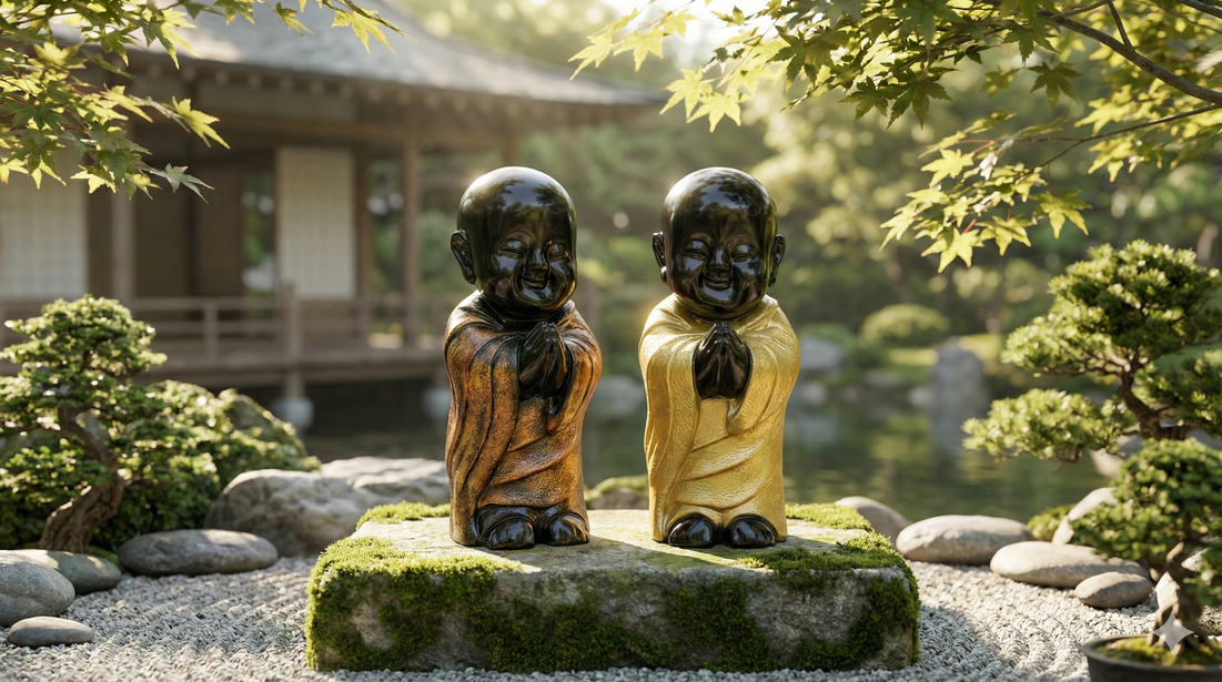 Zen Monk Garden Statues