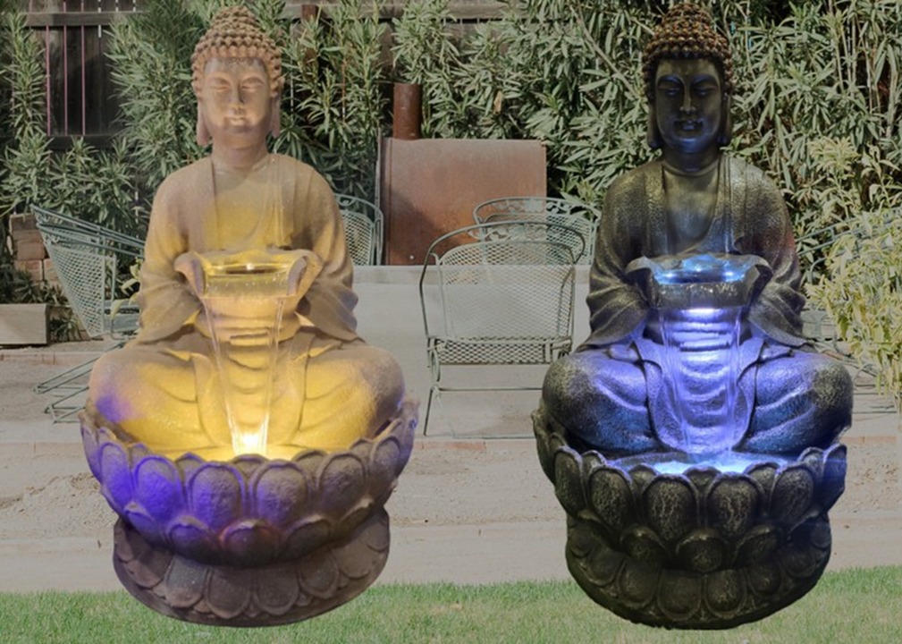 LED Buddha Fountain Statue