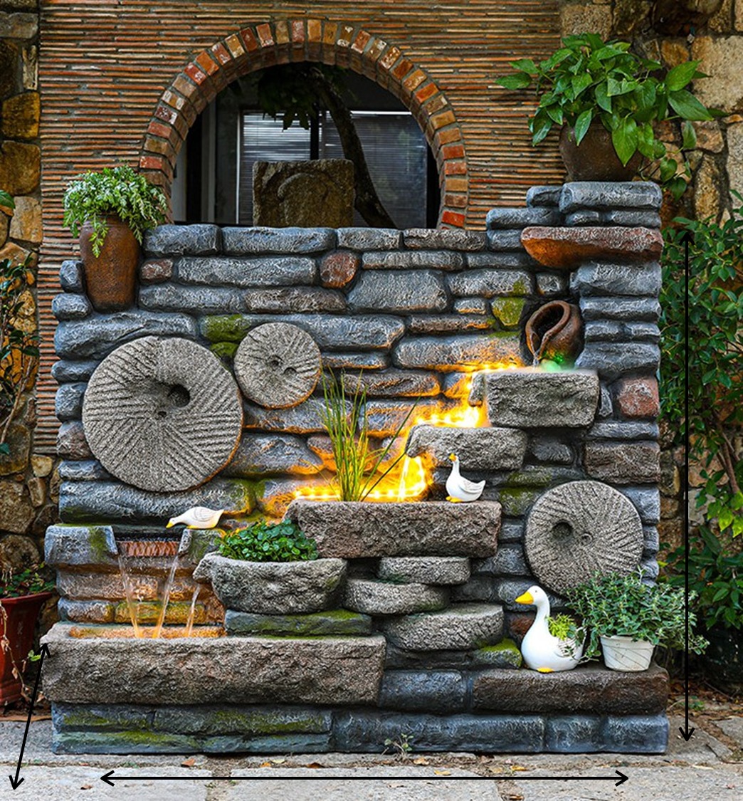 Rustic Stone Wall Fountain