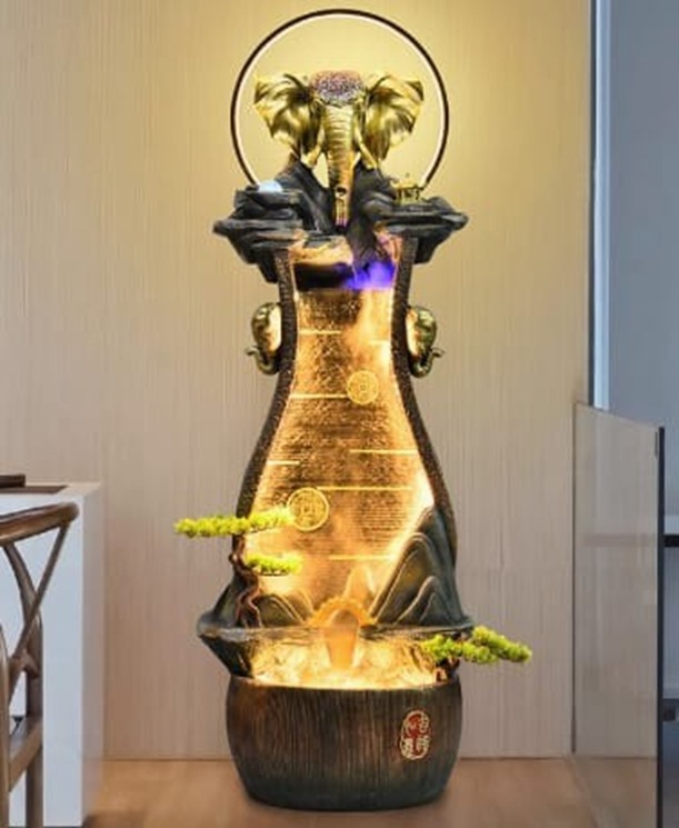 Golden Elephant Indoor Fountain