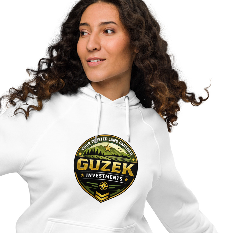 Guzek Investments – Support Our Mission Unisex Eco Raglan Hoodie