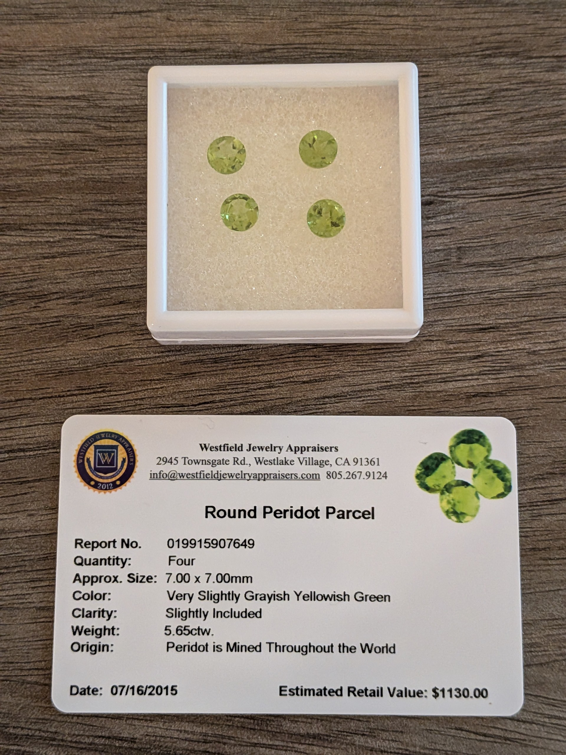 5.65 CTW Round Peridot Parcel – Certified & Appraised