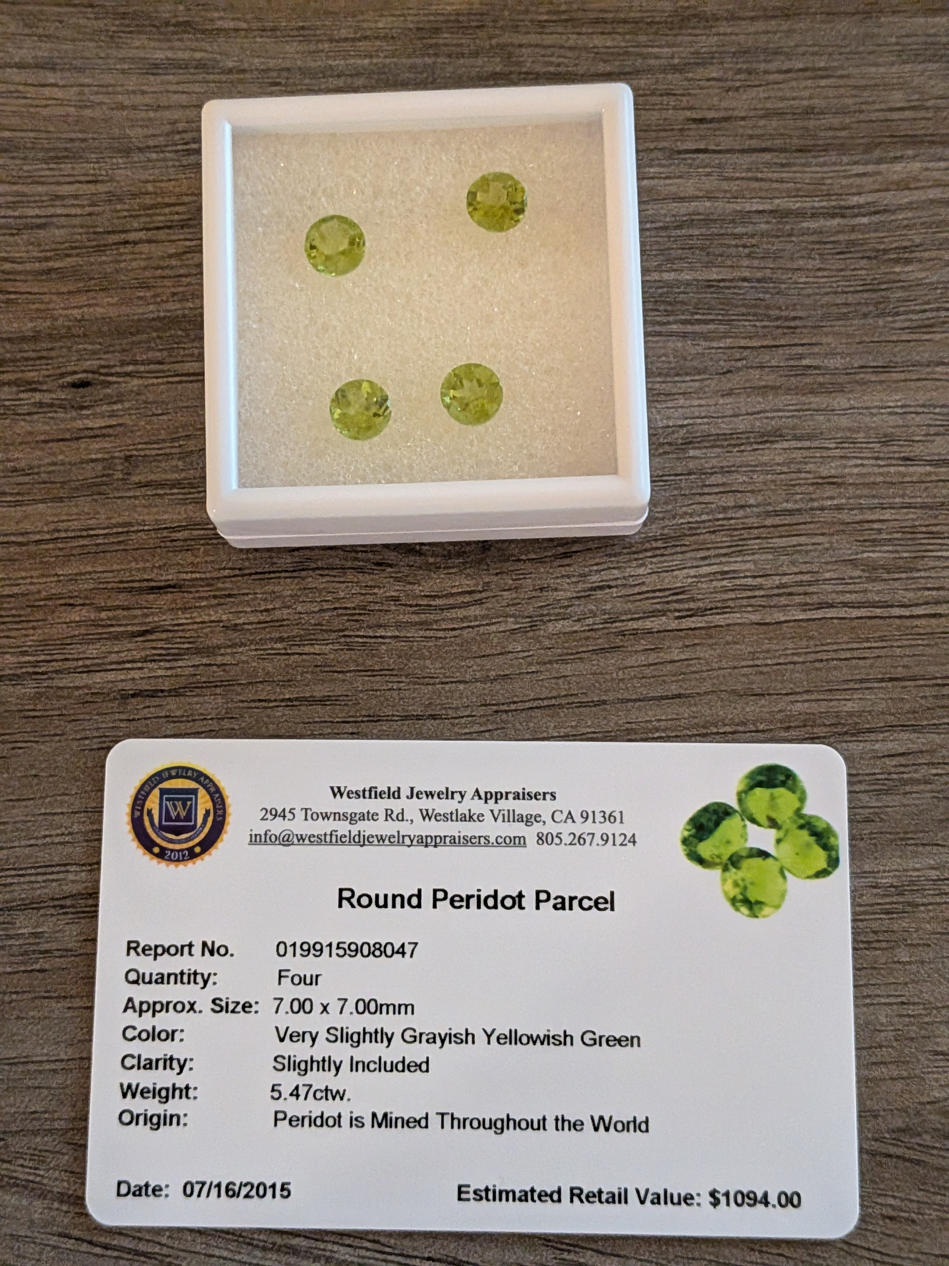 5.47 CTW Round Peridot Parcel – Certified & Appraised
