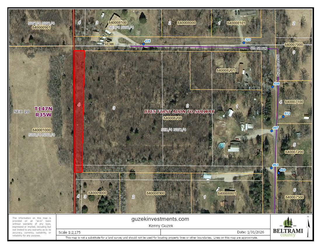 Beltrami County, MN Property Code/APN: 840008300