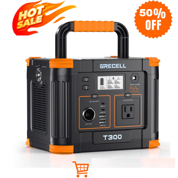 Estación de energía portátil GRECELL 300W