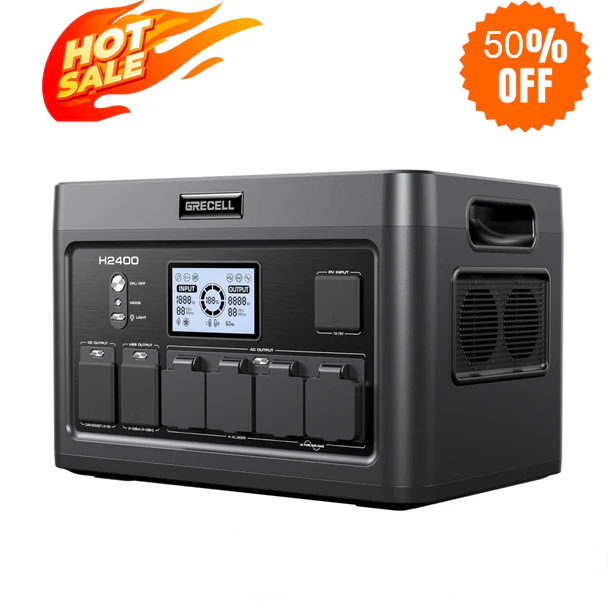 Estación de energía portátil GRECELL 2400W