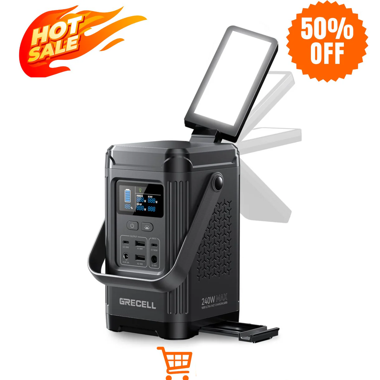 Estación de energía portátil GRECELL 240W