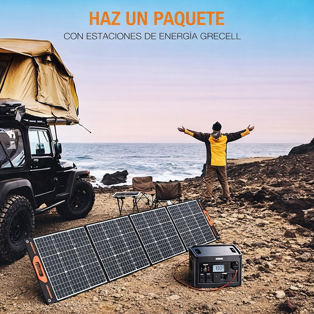 Panel solar portátil GRECELL de 200 W