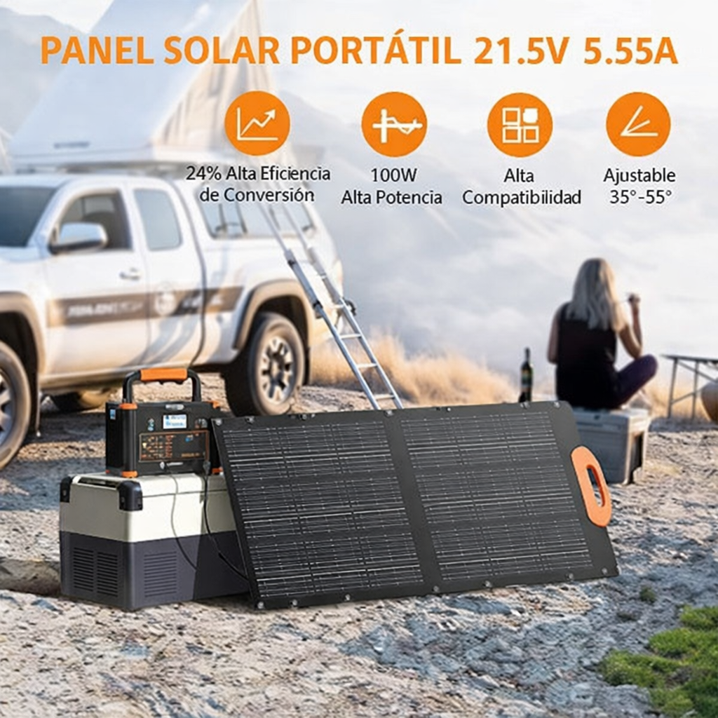 Panel solar portátil GRECELL de 100 W