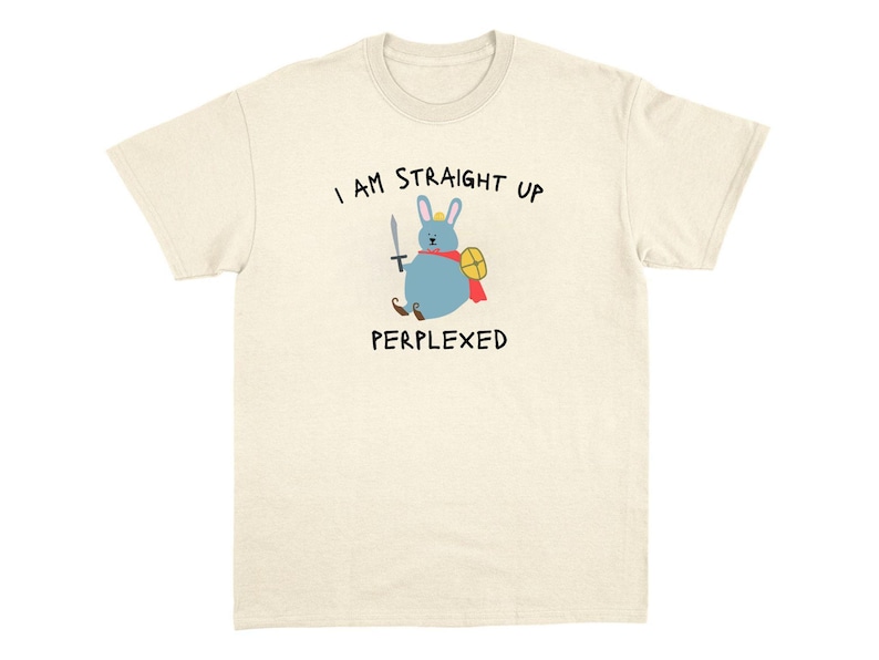 Straight Up Perplexed T-Shirt Funny Meme Shirt Silly Viral Tee Chaotic Unhinged Tshirt Ironic Top Cursed Sarcastic Clothing Weird T Shirt