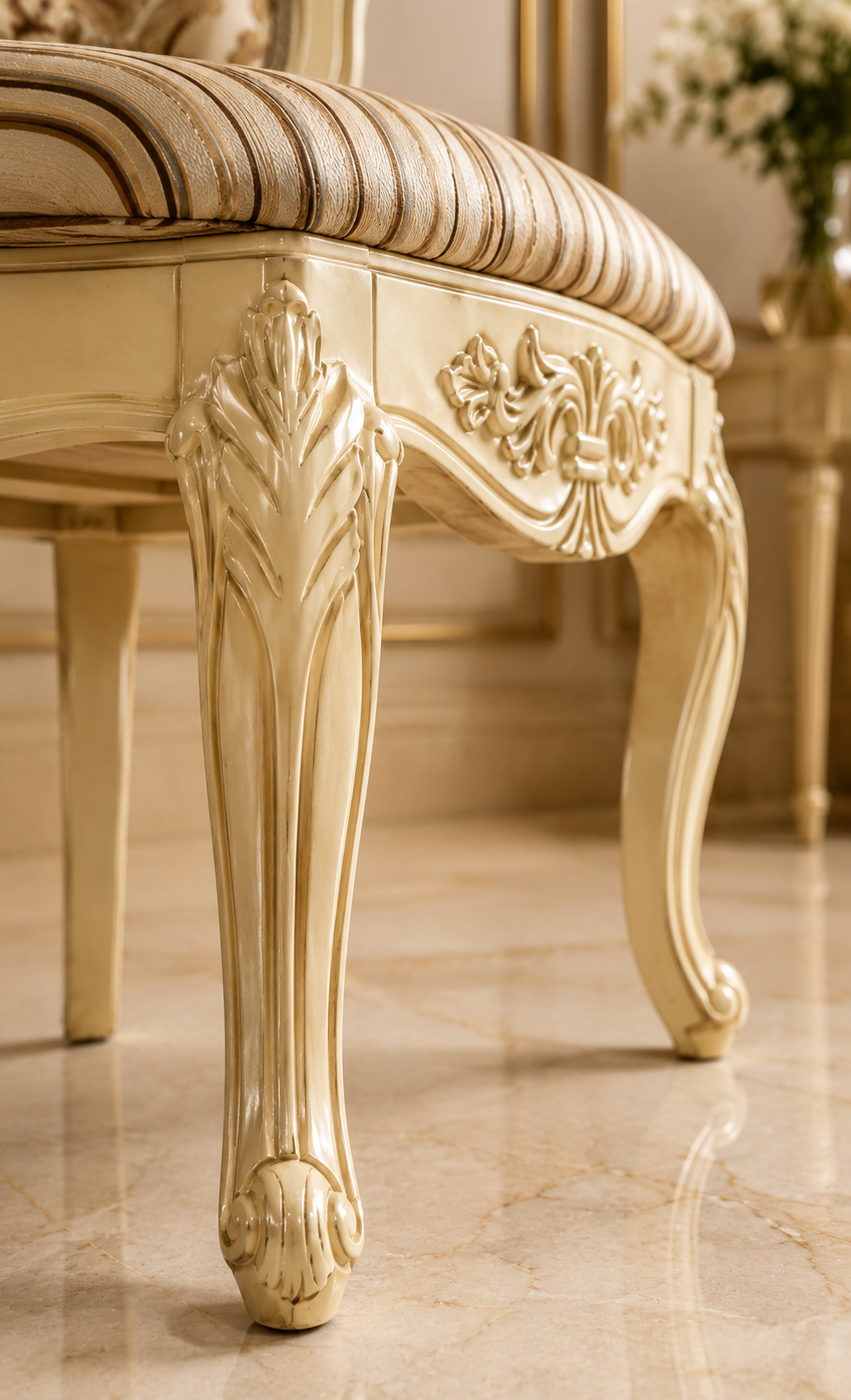 Luxury Hand-Carved Teakwood Dining Chair