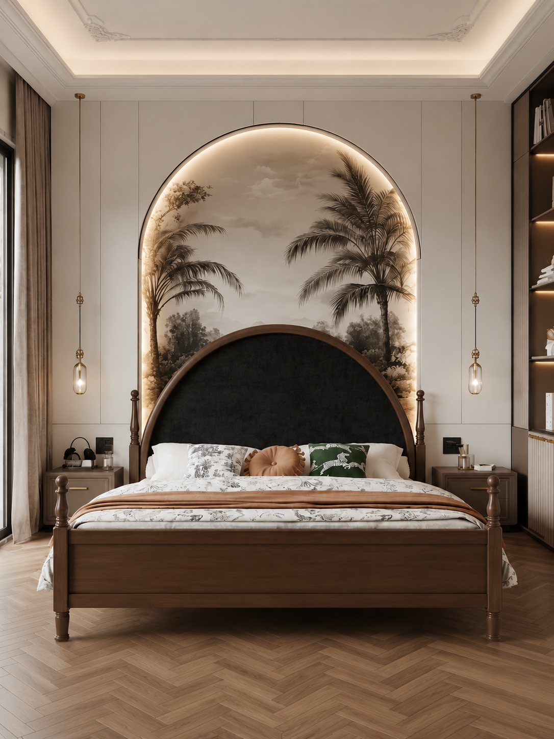 Modern Solid Teakwood Platform Bed.