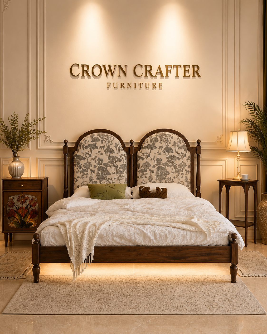 Regal Heritage Upholstered Teakwood Bed