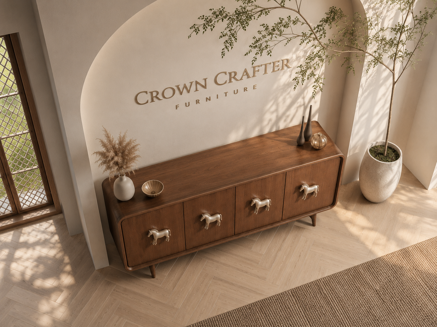 Modern Teakwood Sideboard Cabinet