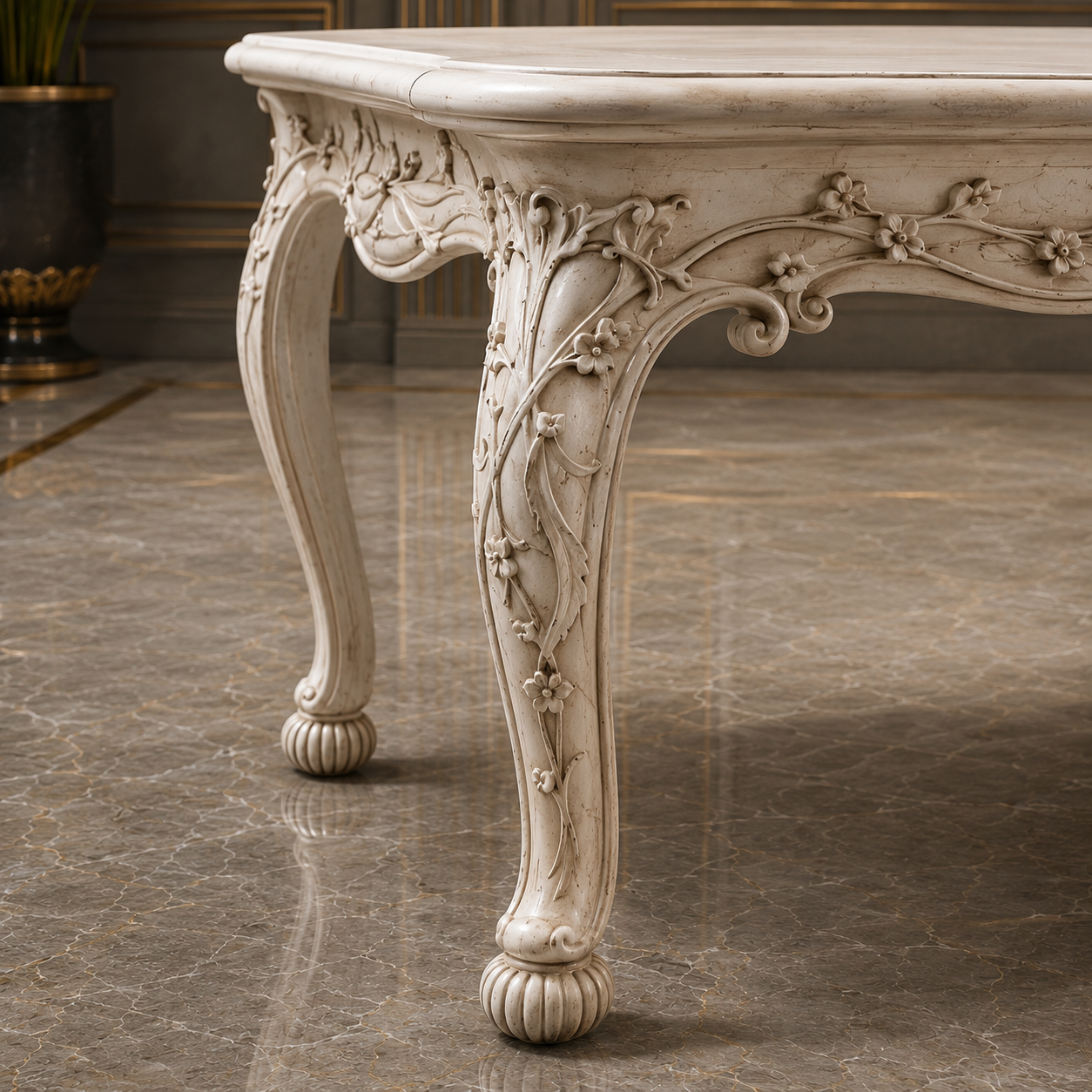 Imperial Elegance Hand-Carved Luxury Center Table