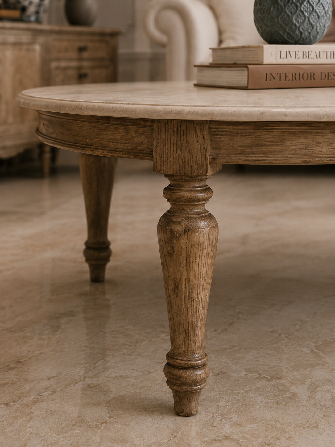 Luxury Teakwood Oval Center Table