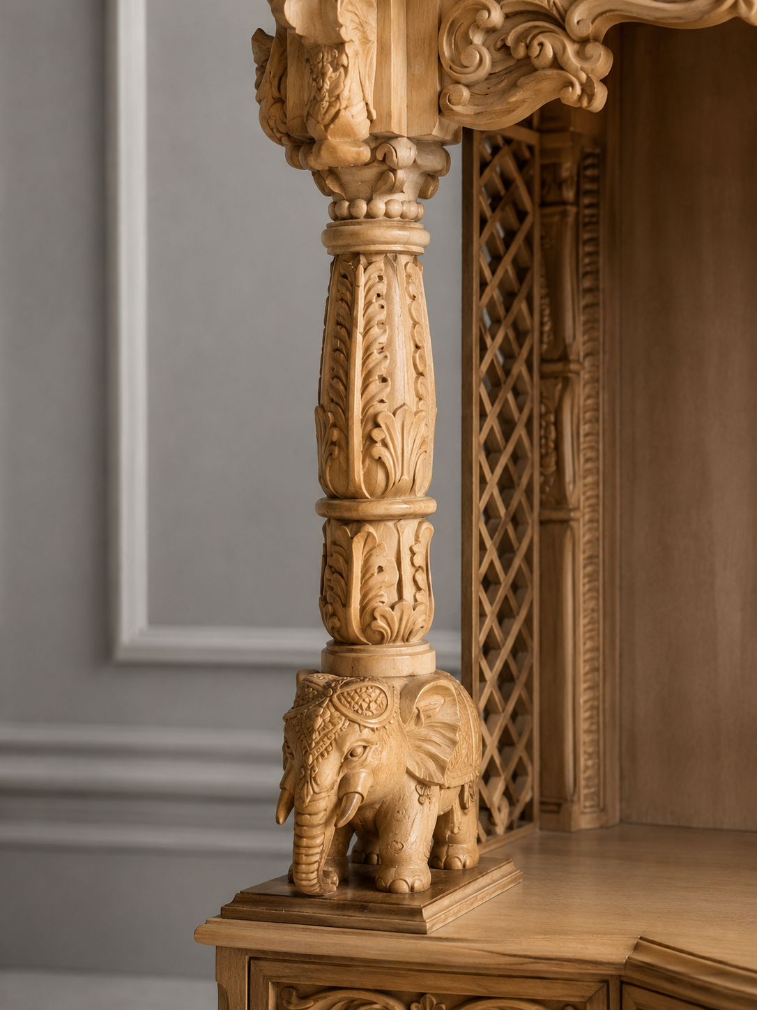 Royal Maharaja Hand-Carved Wooden Mandir