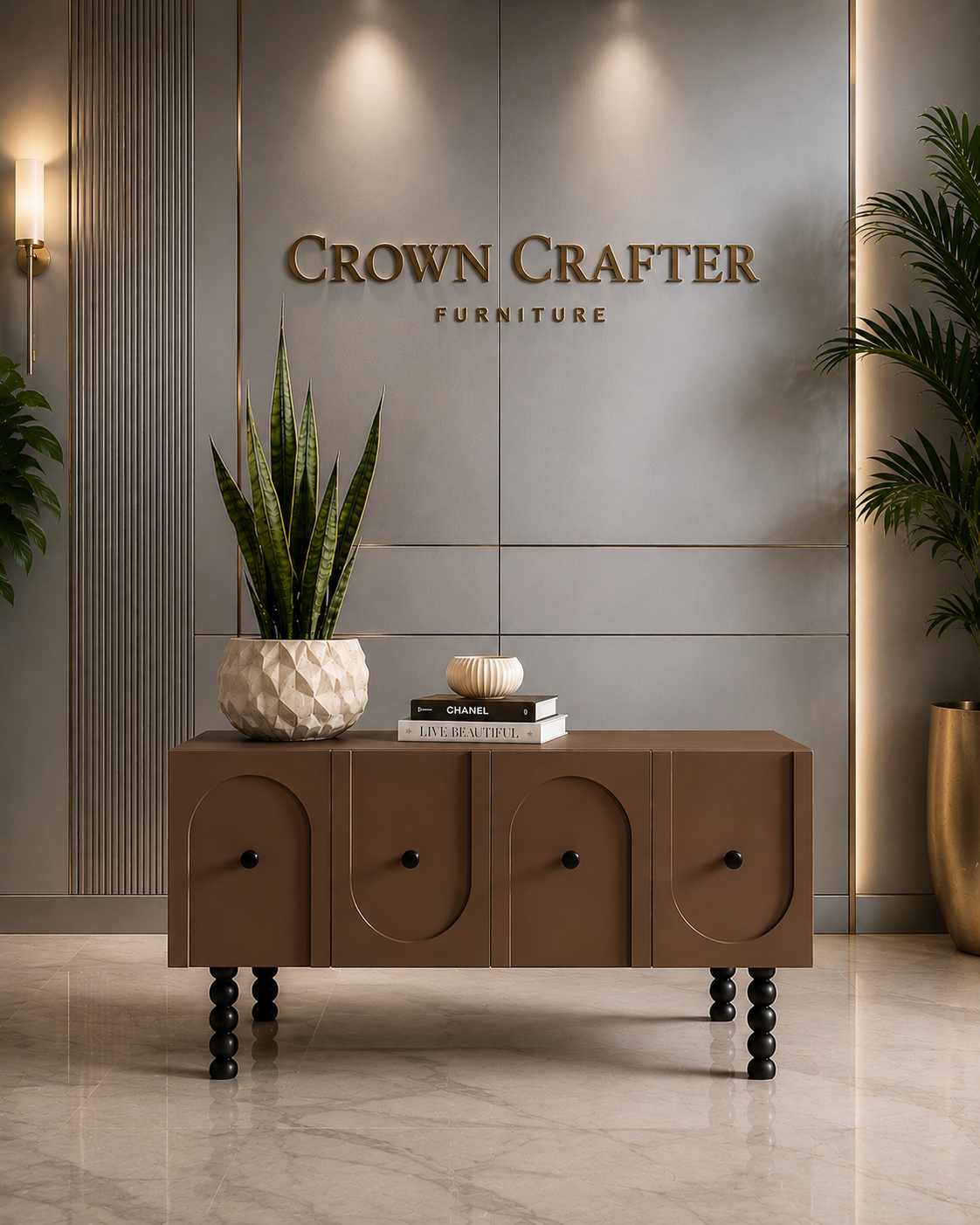  Modern Teakwood Sideboard Cabinet